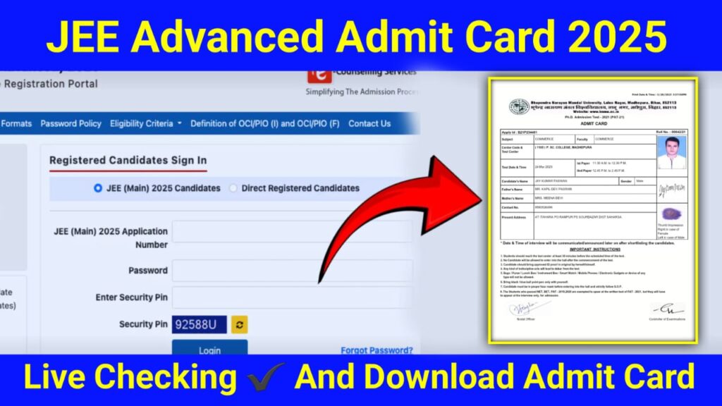JEE Advanced Admit Card 2025
