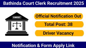 Bathinda Court Clerk Recruitment 2025
