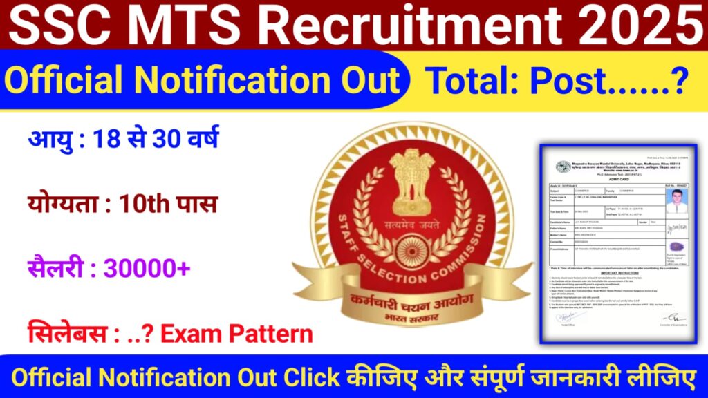 SSC MTS Recruitment 2025