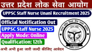UPPSC Staff Nurse Unani Recruitment 2025
